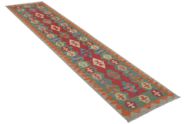 Gashgai Kilim, Hand-woven – Red, 246x61 cm