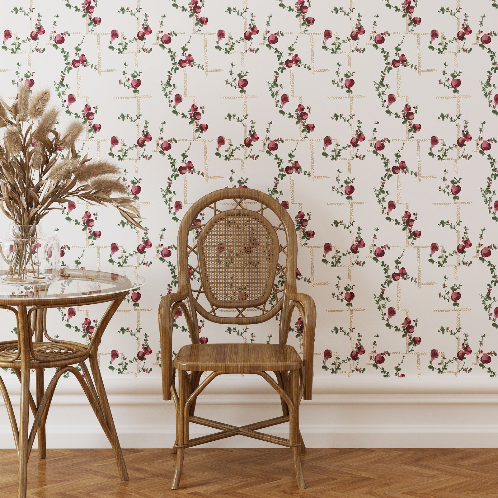 Coco - Wallpaper - Fuchsia on White