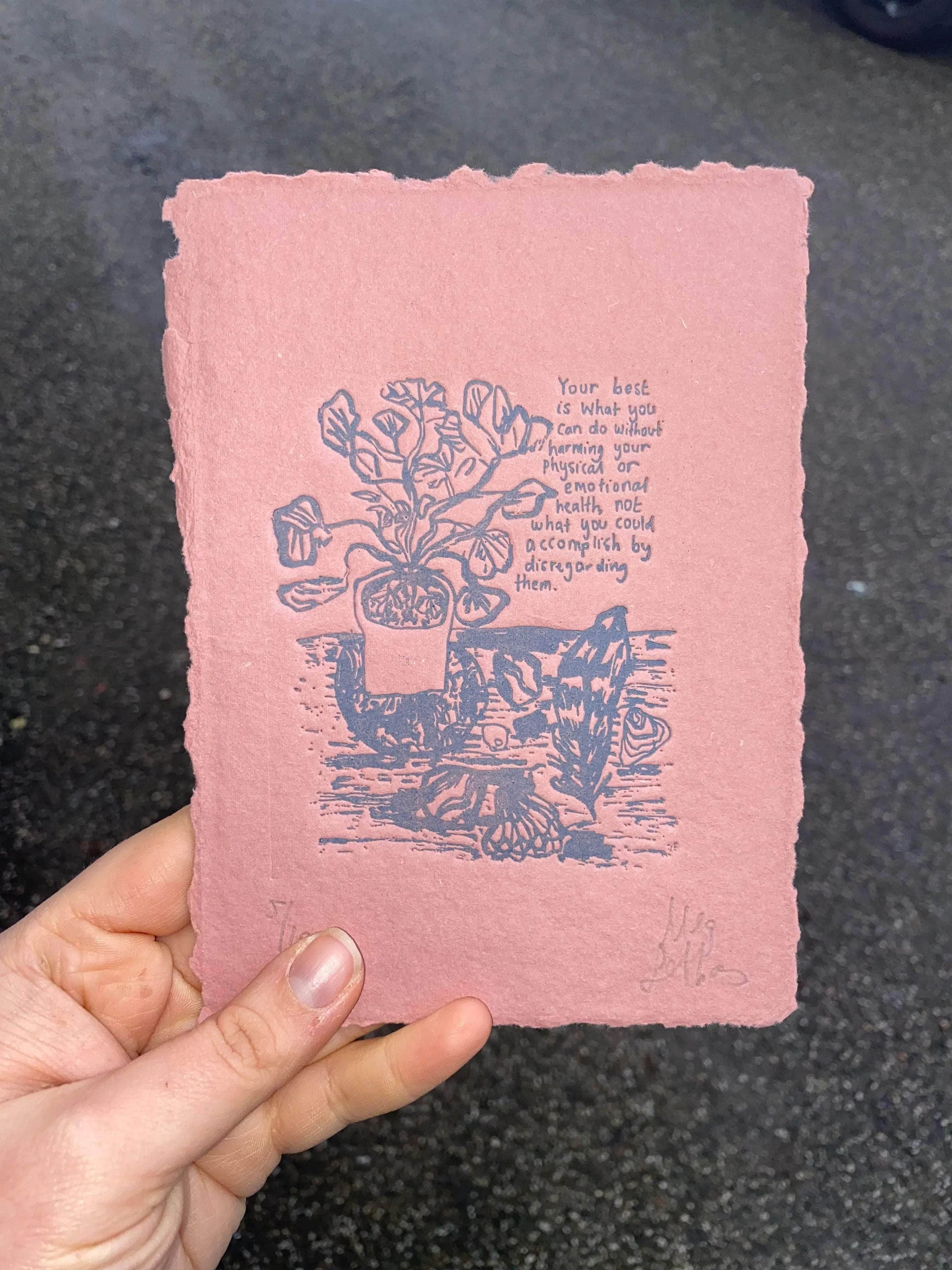 Limited Edition Your Best Embossed Print On Handmade Paper