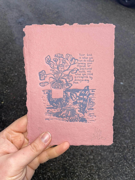 Limited Edition Your Best Embossed Print On Handmade Paper