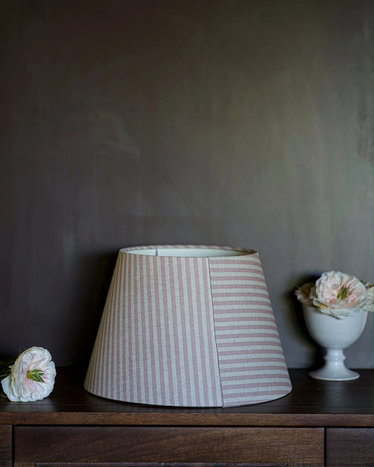 The Linen Card Lampshade In Old Rose