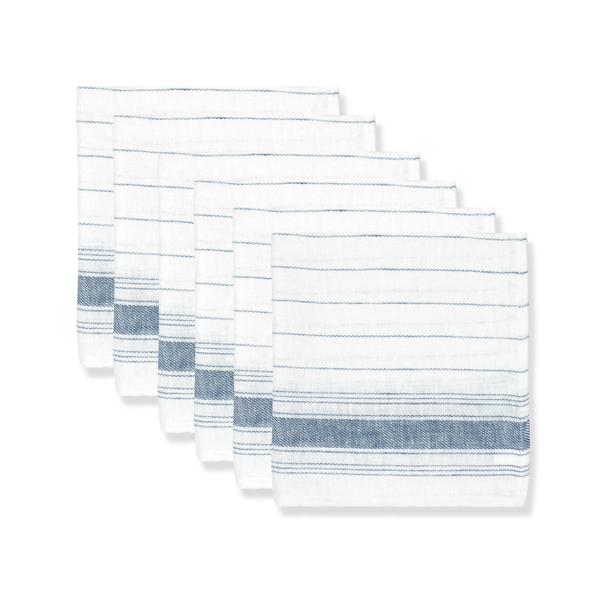 Set of 6 Personalised French Blue Stripe Napkins