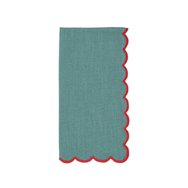 Aurora Napkin, Blue with Red