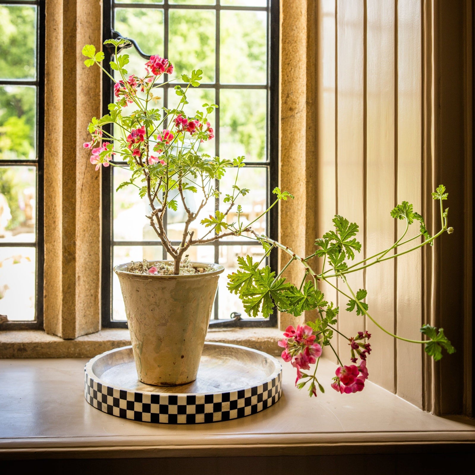 Round Inlay Tray | Ebony Black | Chequered