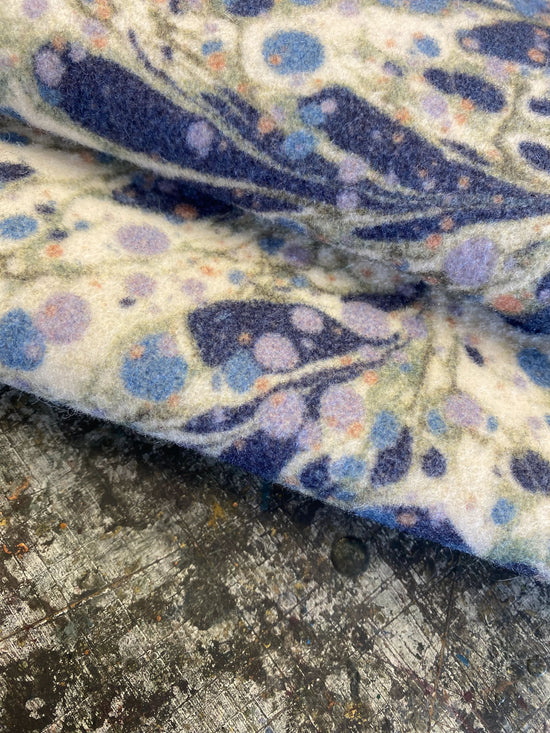 Marbled Fabric - 'Juniper' Col: Blue Anise - 100% Wool