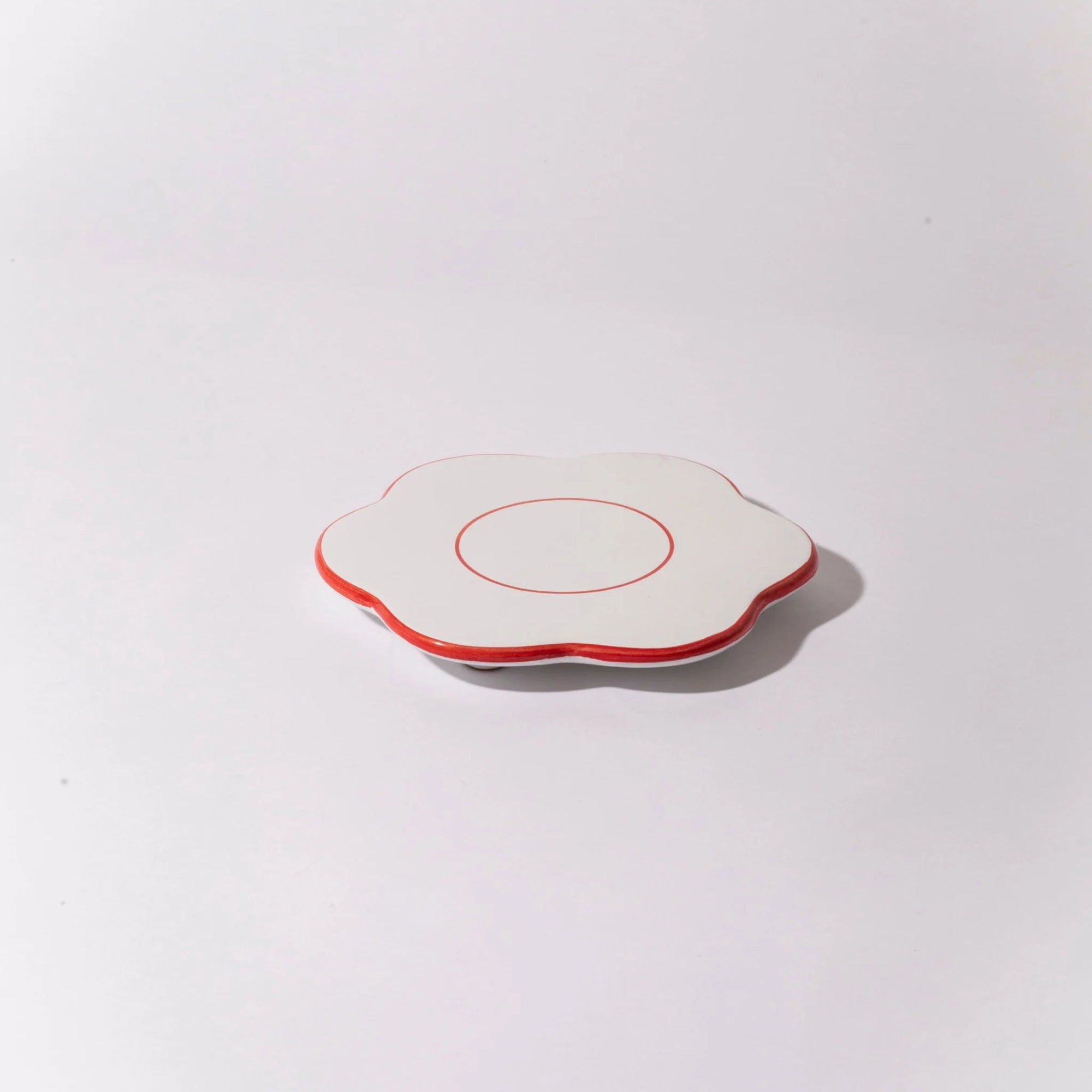 Flower Saucer - Lobster Red