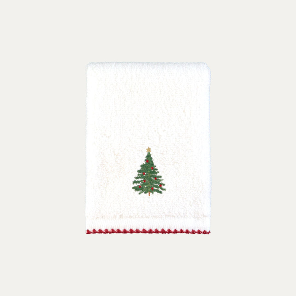 Shell Hand Towel with Christmas Pine