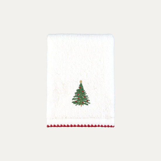 Shell Hand Towel with Christmas Pine