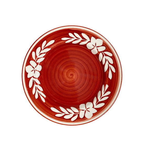 Side Plate -  Flor - Rust Red