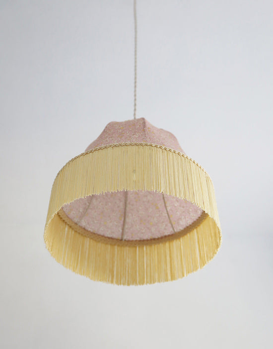 Vintage Bell-Shaped Pendant Light Printed with Fringes