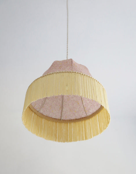 Vintage Bell-Shaped Pendant Light Printed with Fringes