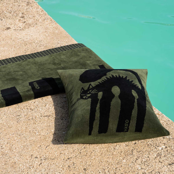 Cat and Match Green Towel