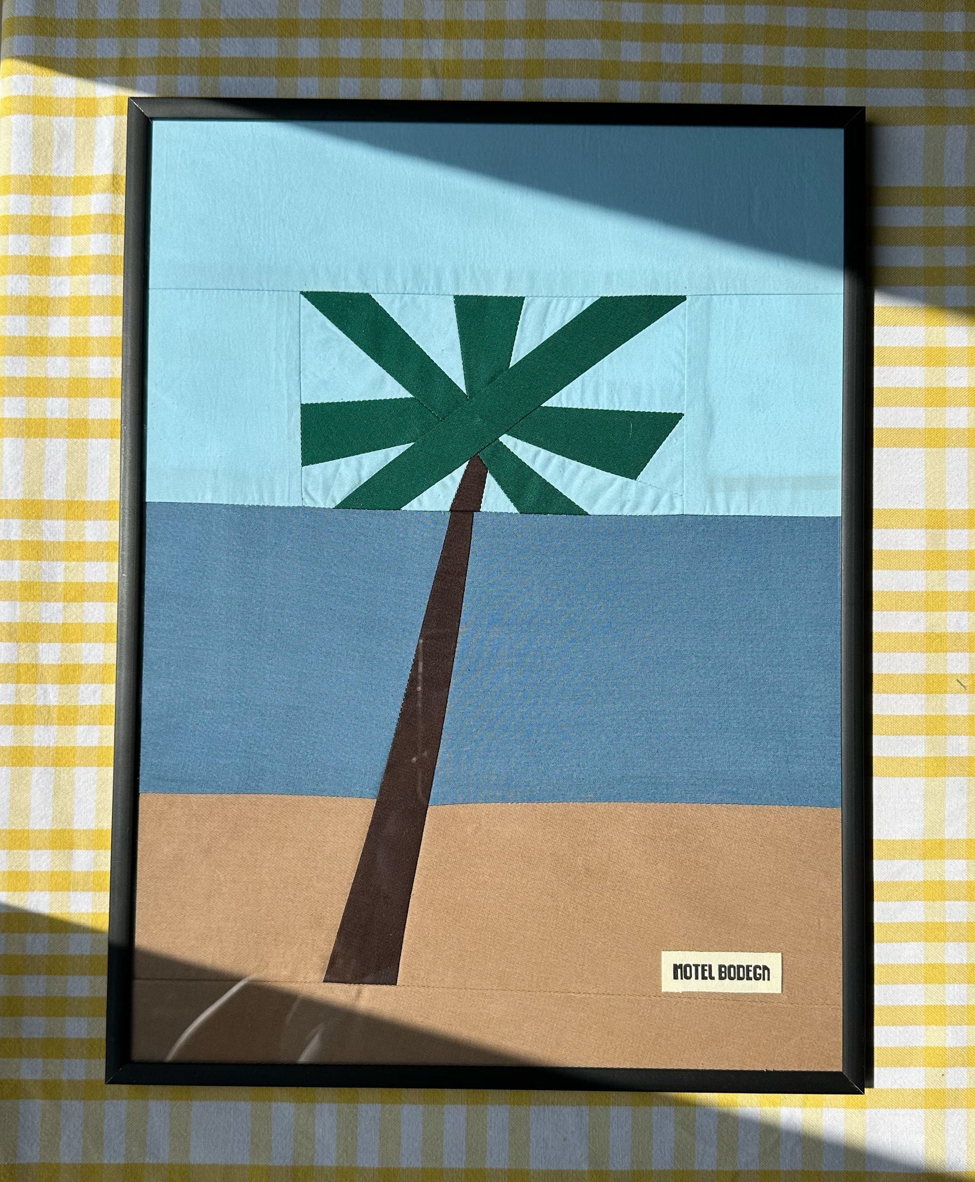Palm Tree Original Quilted Artwork in Frame