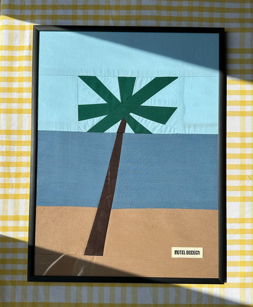 Palm Tree Original Quilted Artwork in Frame