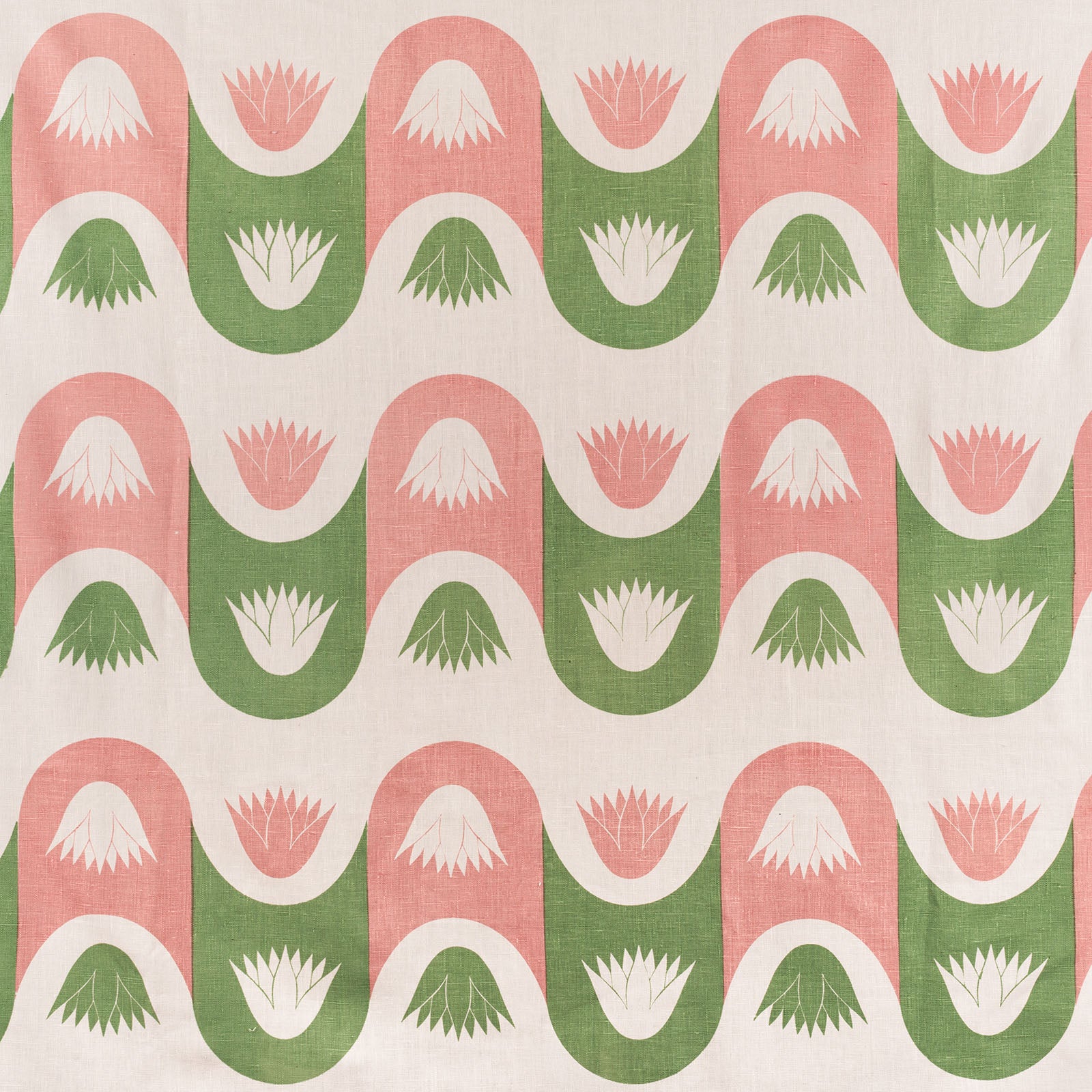 Papyrus Stripe Fabric (Plaster Pink and Sage Green)