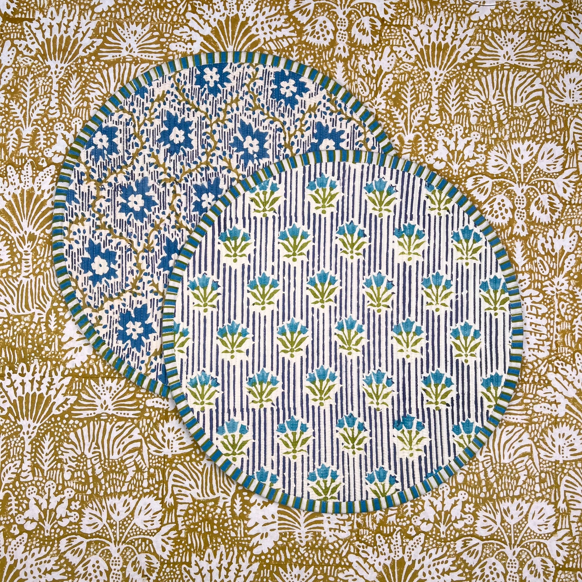 ‘The Breakfast’ Placemat - Round - Block Print