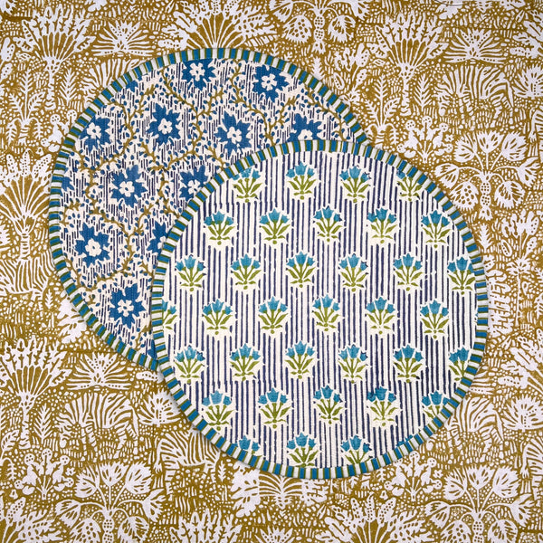 ‘The Breakfast’ Placemat - Round - Block Print
