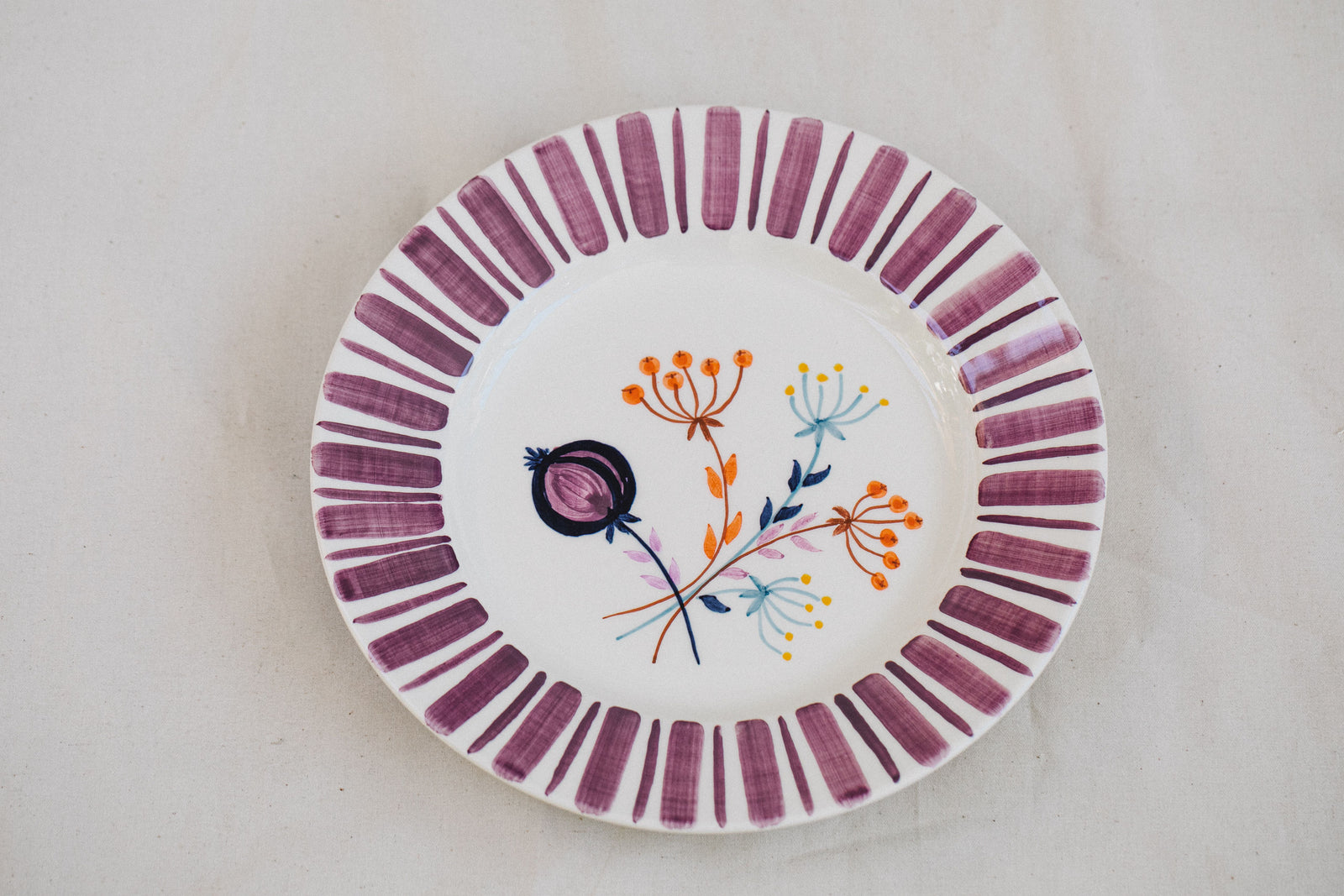 Purple Dessert Plate - The Portuguese Chitas