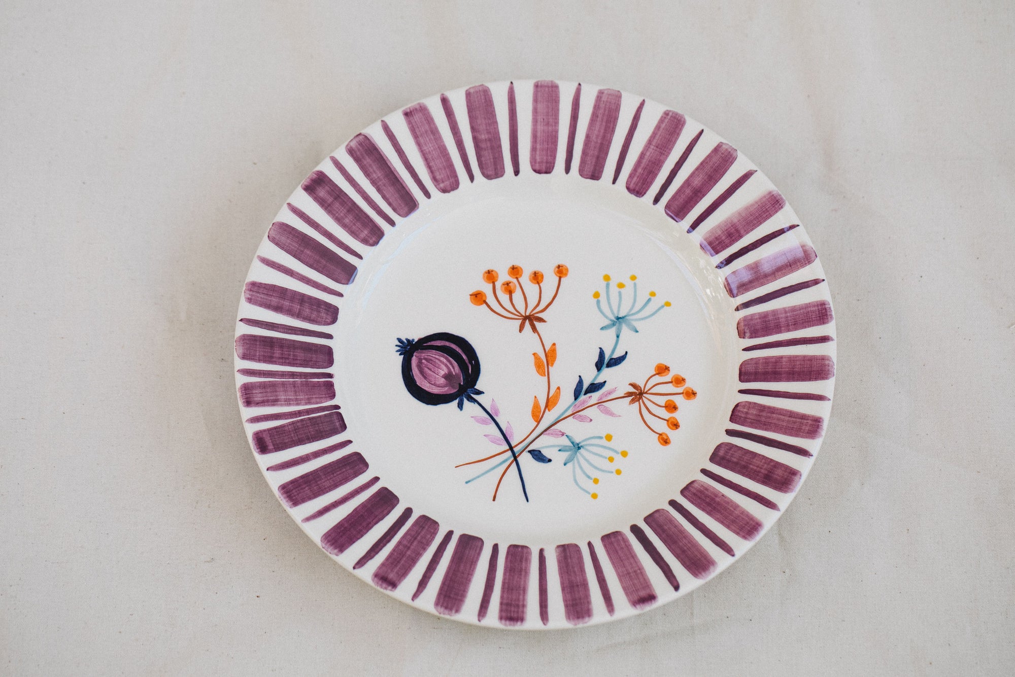 Purple Dessert Plate - The Portuguese Chitas