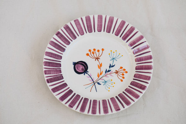 Purple Dessert Plate - The Portuguese Chitas