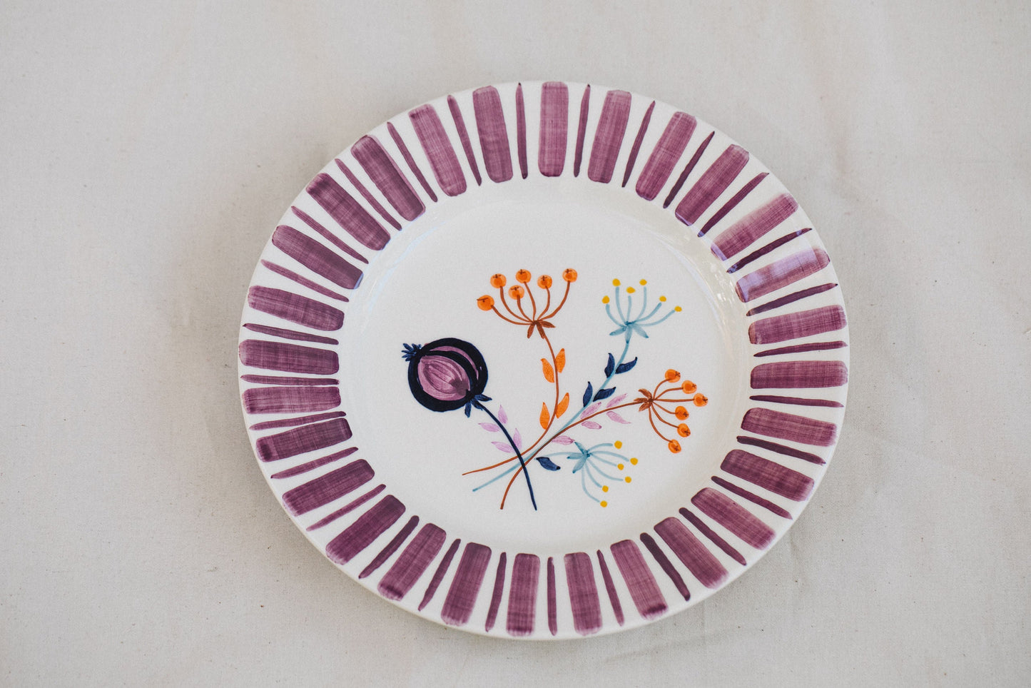 Purple Dessert Plate - The Portuguese Chitas