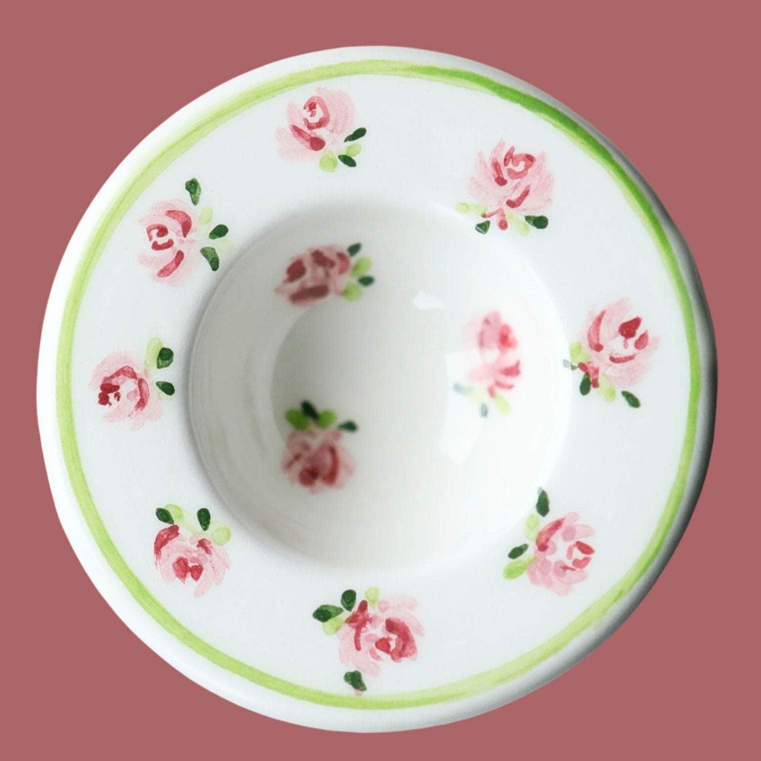 Ceramic Floral Egg Holders Set of Six