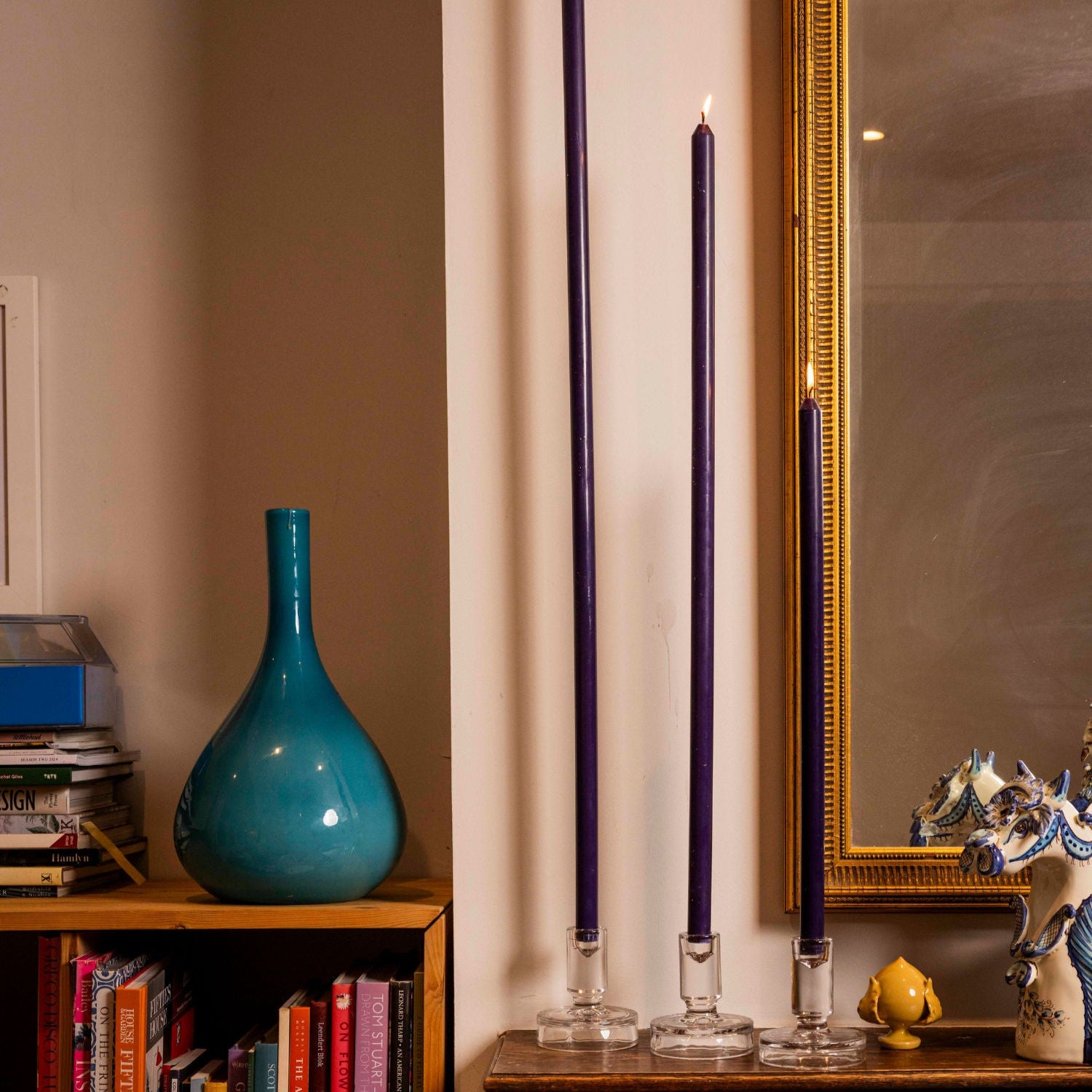 Midnight Tapered METRE Candle Pair