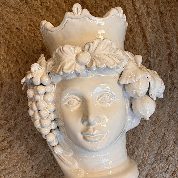 Large Sicilian Women's Frutta Vase White
