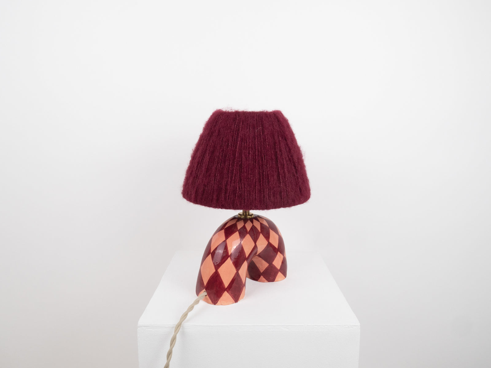 'Me' Table Lamp - Maroon Diamonds