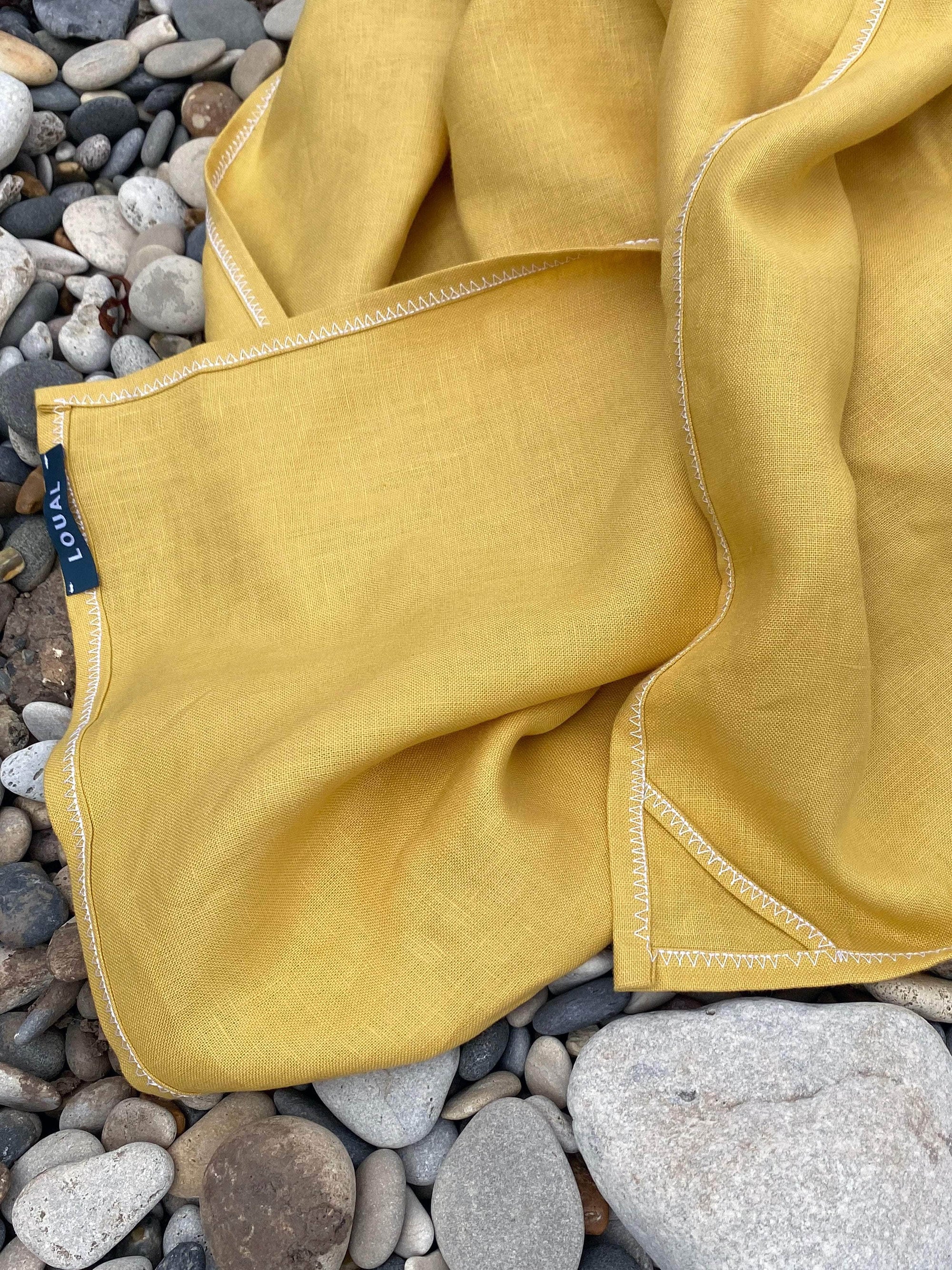 Irish Linen Large Towel - Sunshine Yellow