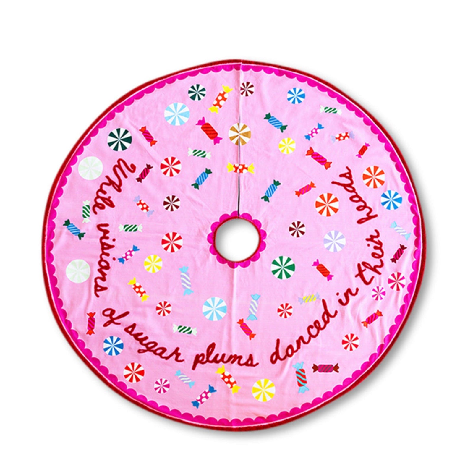 Sugar Plums Embroidered Tree Skirt