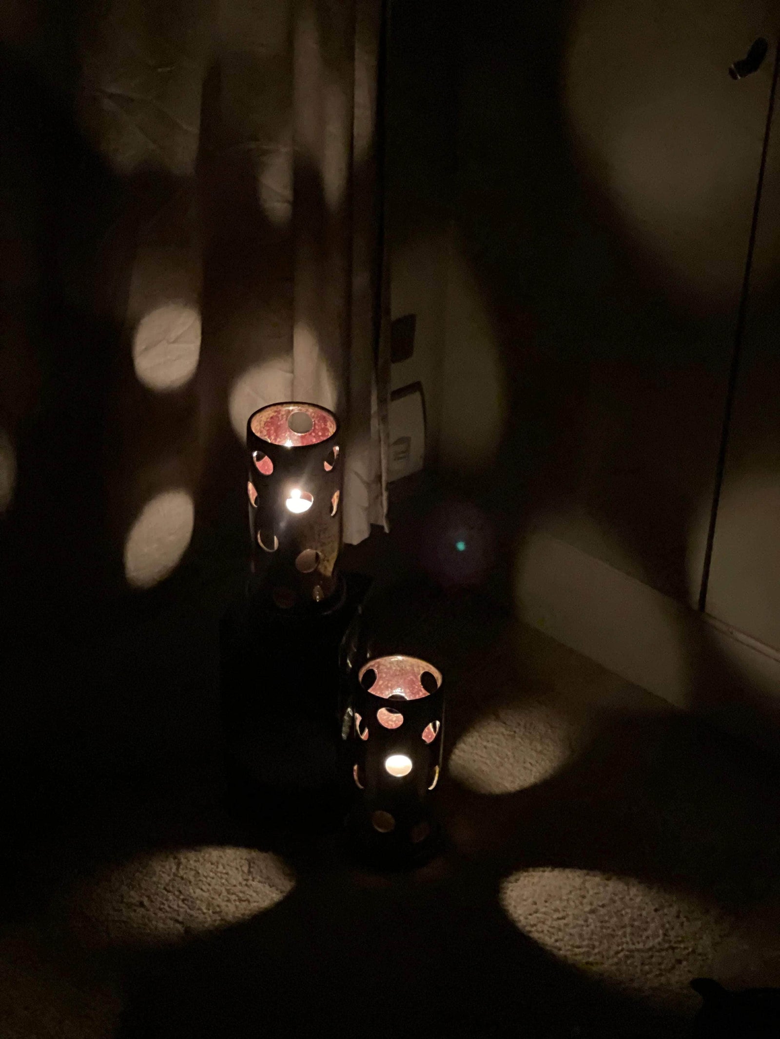 Large Pair of Ceramic Tea Light Holders