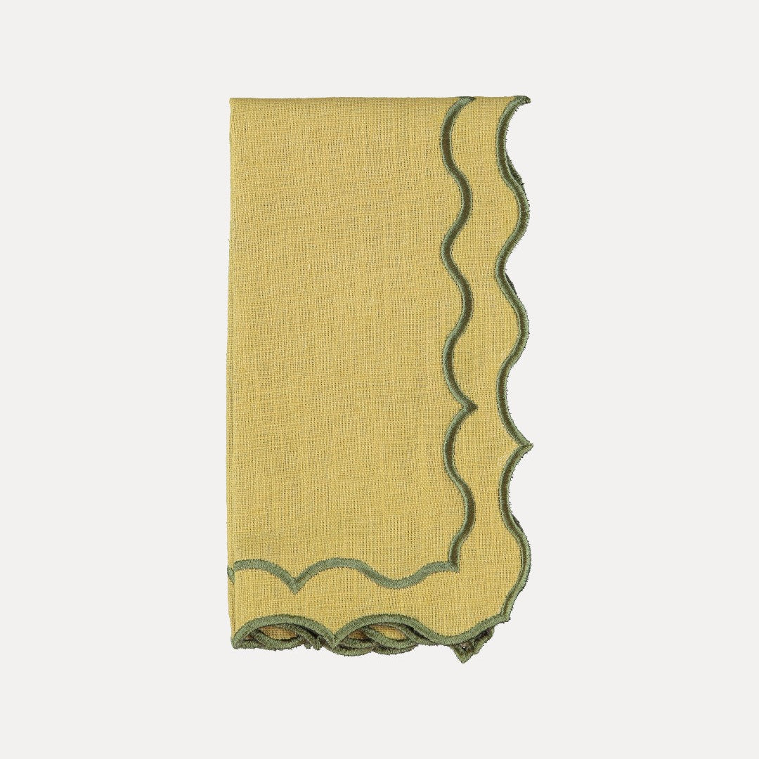 Navy Napkin, Green With Green
