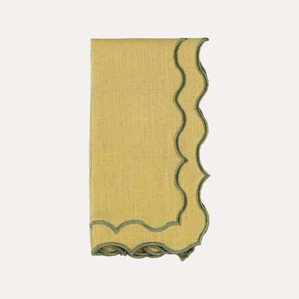 Navy Napkin, Green With Green
