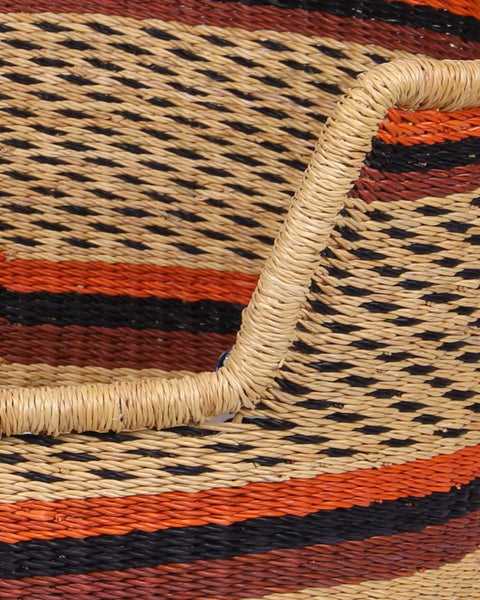 NKURUMAH: Orange, Black and Brown Dog Basket - Medium