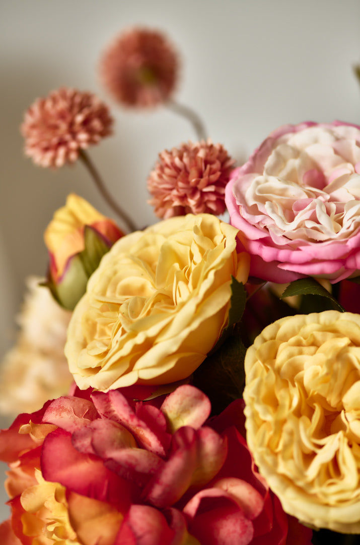 Sienna - Faux Flower Arrangement - Reds, Pinks, Yellows & Oranges