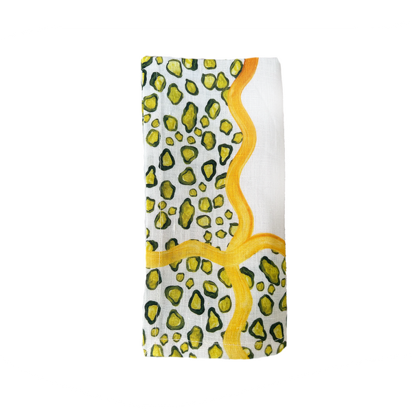 Green Leopard Print Napkin