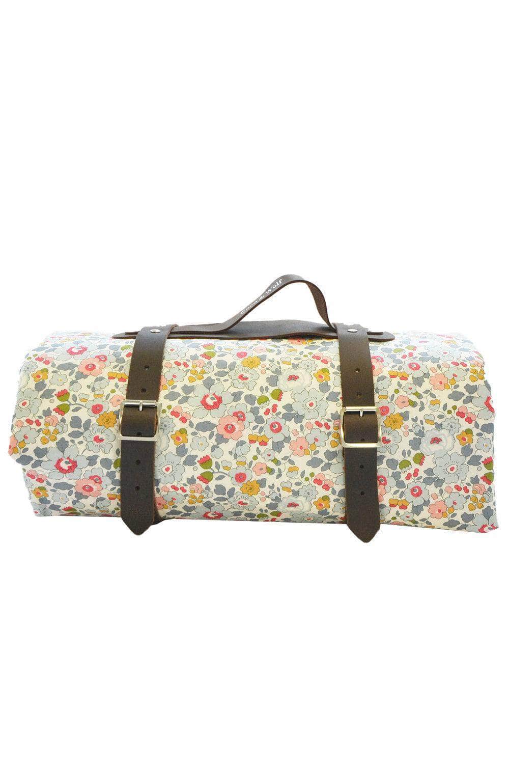 Picnic Blanket Made With Liberty Fabric Betsy Grey & Capel Mustard