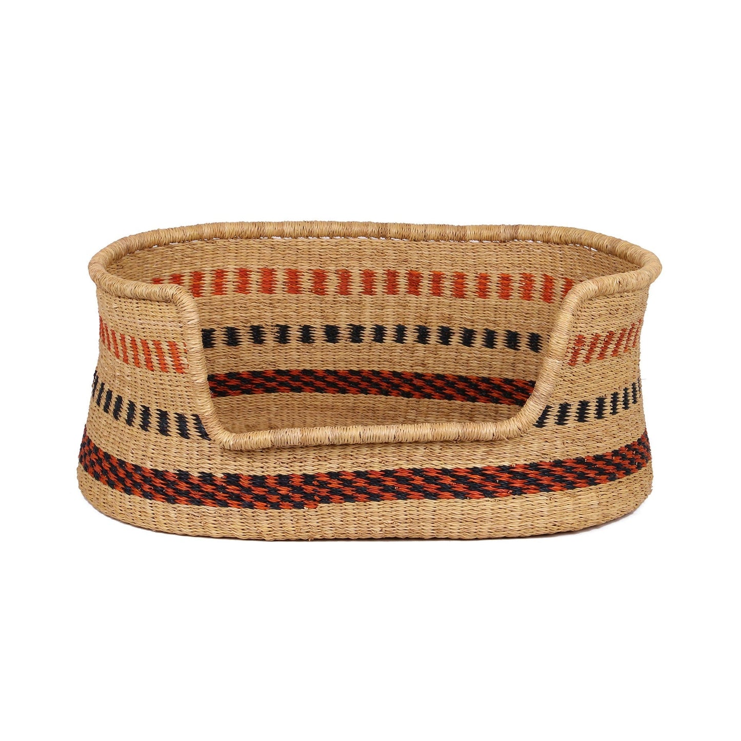 OKRAMAN: Burnt Orange and Black Dog Basket - Medium