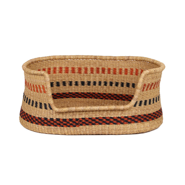 OKRAMAN: Burnt Orange and Black Dog Basket - Medium