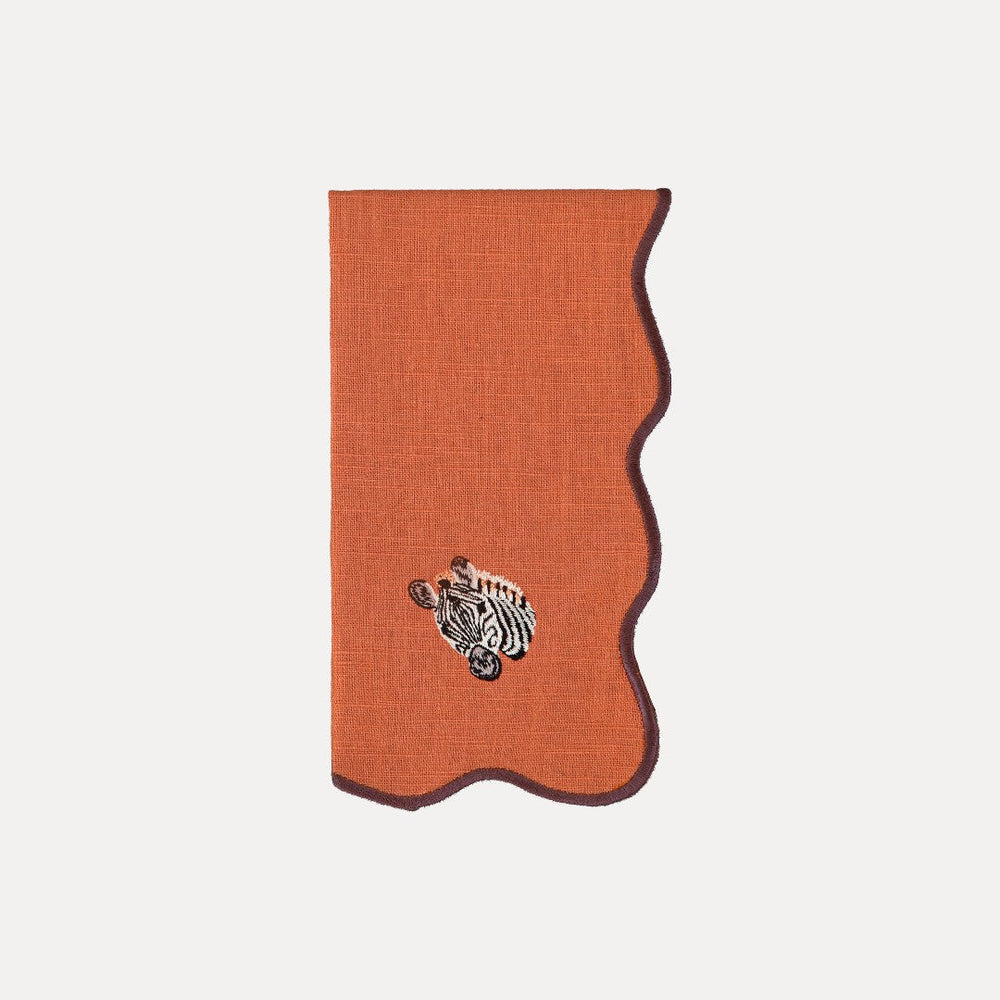 Terracotta Jungle Napkin, Zebra