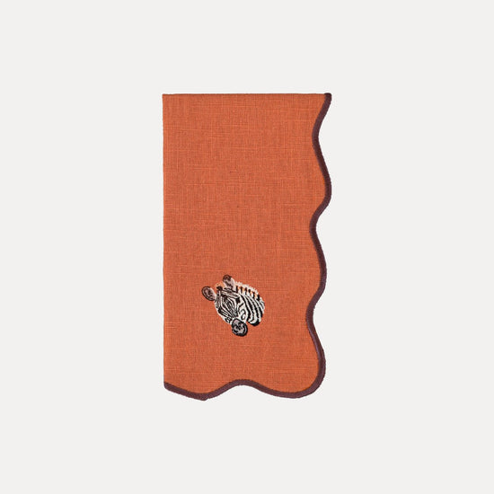 Terracotta Jungle Napkin, Zebra