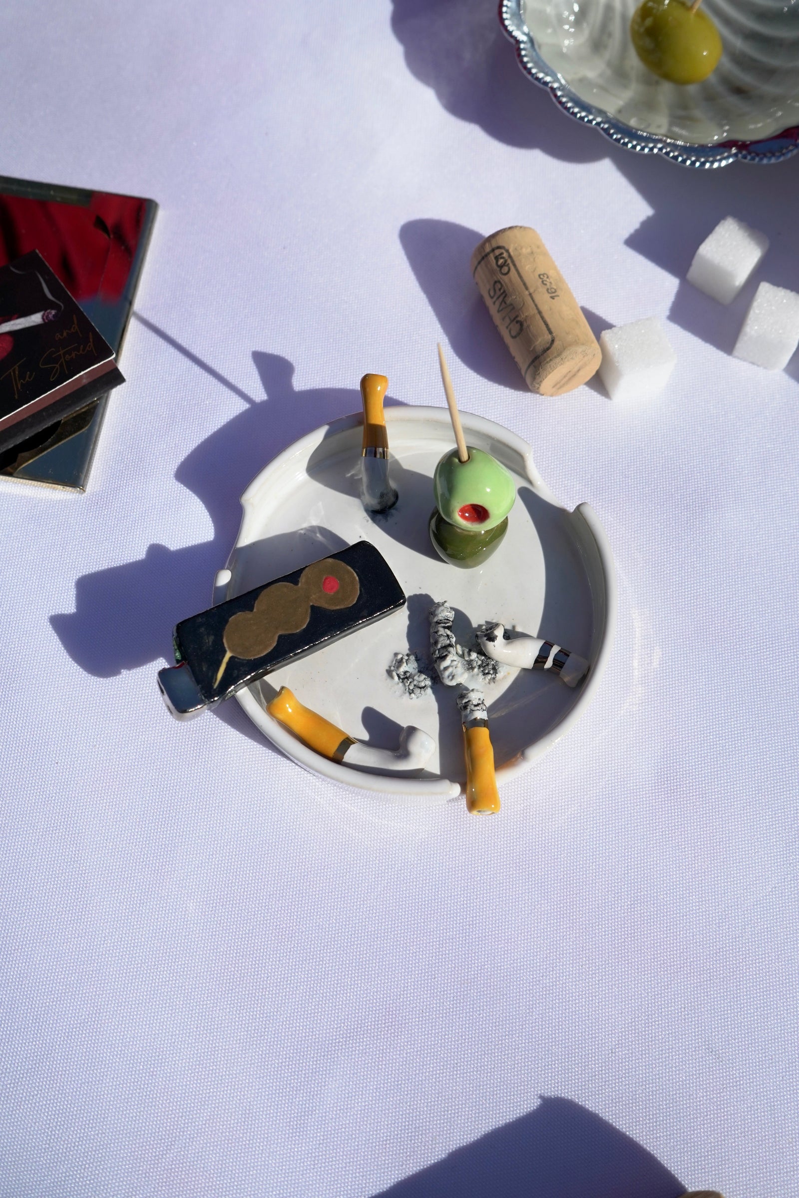 Olive Lighter Ashtray