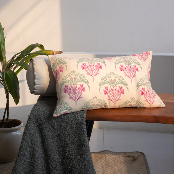 Soma - Lumbar Pure Linen Throw Pillow Cover - Peach