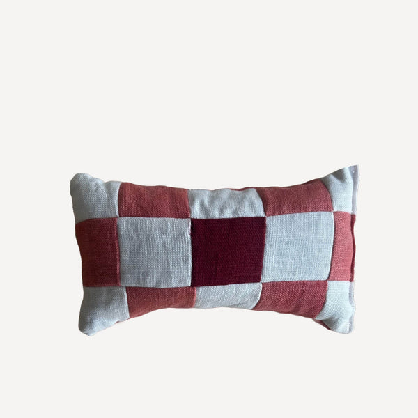 Cranberry Check Lavender Pillow
