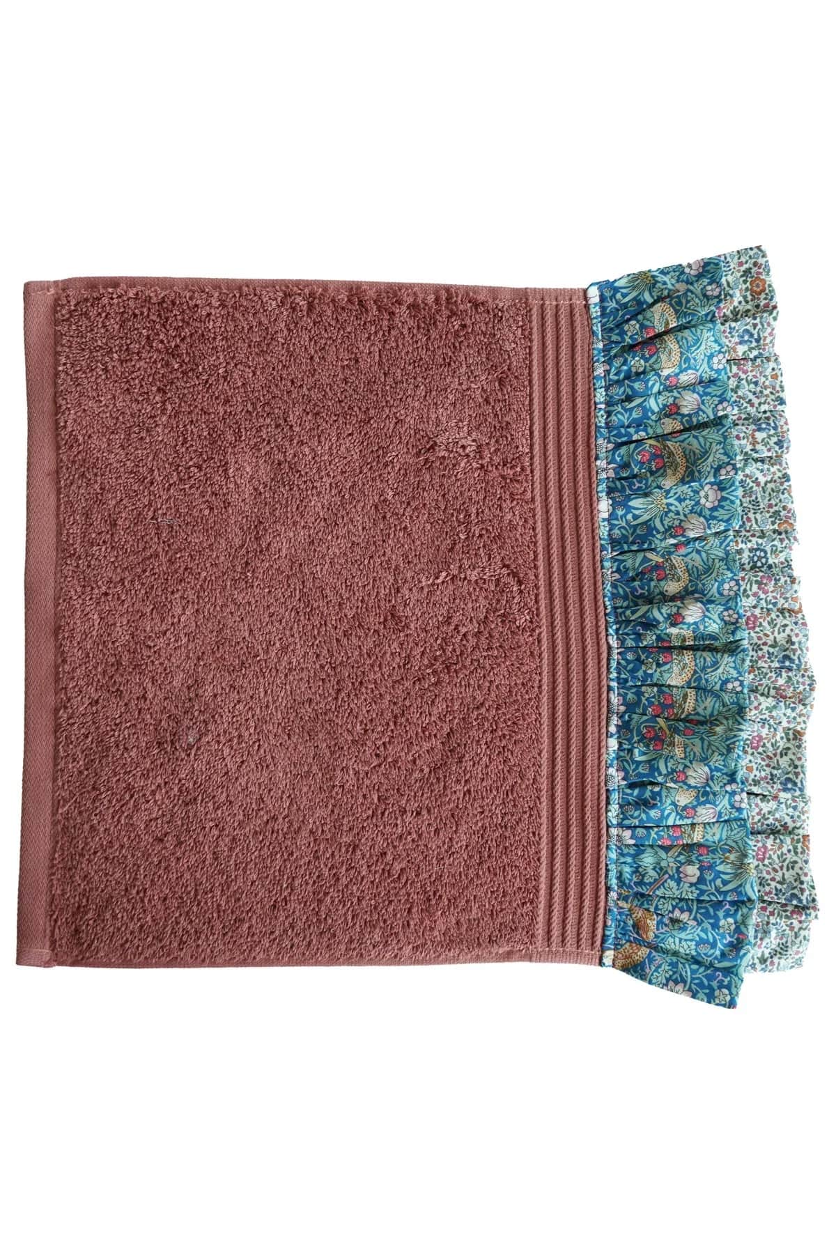 Ruffle Edge Towel made with Liberty Fabric STRAWBERRY THIEF & KATIE & MILLIE