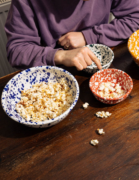Splatter Enamel Snack Bowl - Terracotta / Cream