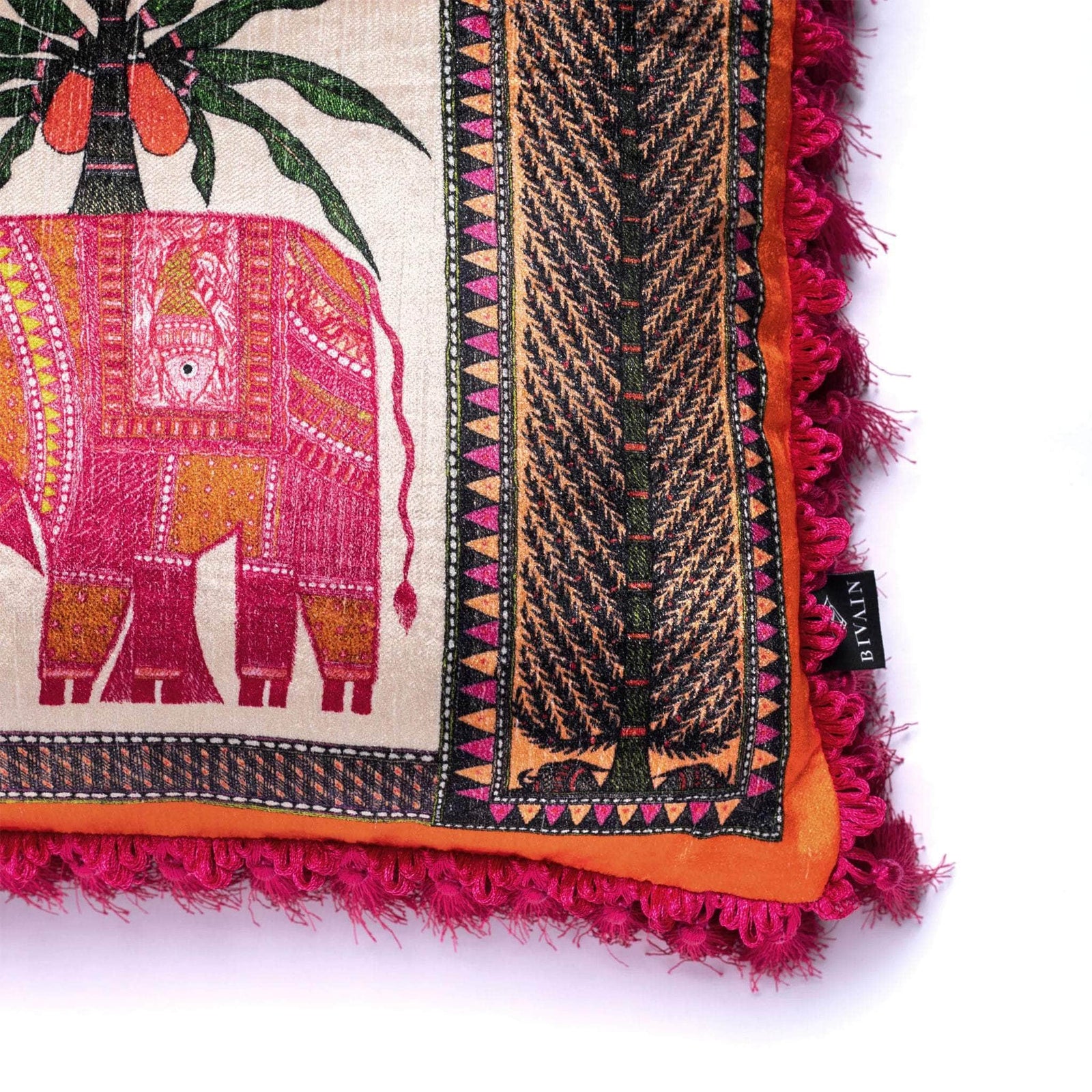 Gulabi Nandi Cotton Velvet Cushion