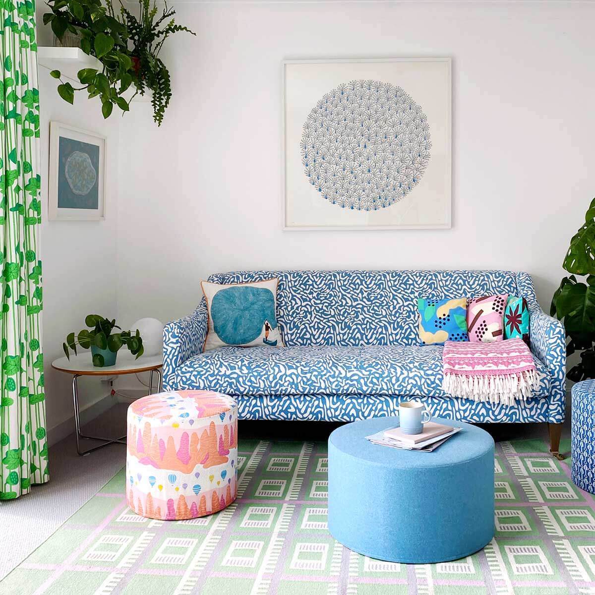 Blue Golf Course Fabric