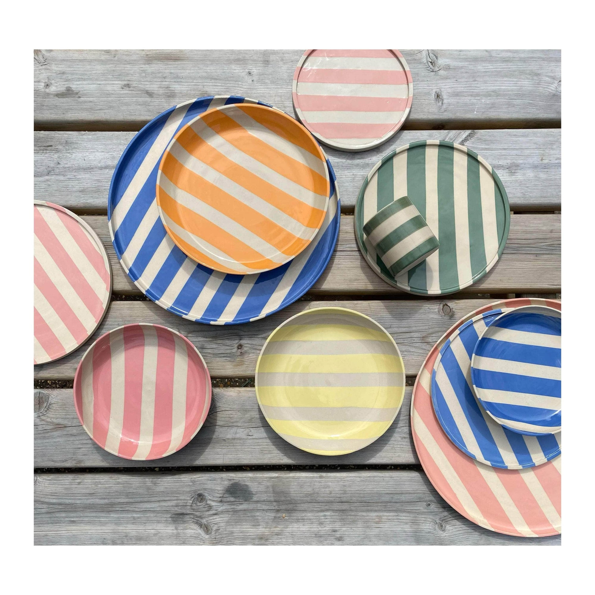 Duci Striped Bowl in Orange